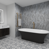 Premium Black Marble Tile Shower Wall Panel – 2.6M x 600MM