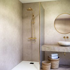 Premium Beige Concrete Matt Shower Wall Panel – 1M x 2.4M Premium Beige Concrete Matt Shower Wall Panel – 1M x 2.4M