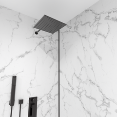 Premium White Calacatta Gloss Shower Wall Panel – 1M x 2.4M Premium White Calacatta Gloss Shower Wall Panel – 1M x 2.4M