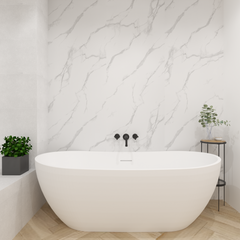 Premium Carrara White Marble Gloss Shower Wall Panel – 1M x 2.4M Premium Carrara White Marble Gloss Shower Wall Panel – 1M x 2.4M