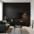 Acoustic Slat Wall Panels Wooden Decorative Wall Panels Black Oak Premium 2.4m x 0.6m
