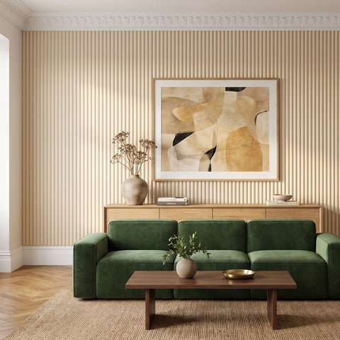 Paintable Ribbed Slatted MDF Wall Panel 2.4m x 0.6m