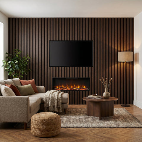 Acoustic Slat Panel - Smoked Walnut
