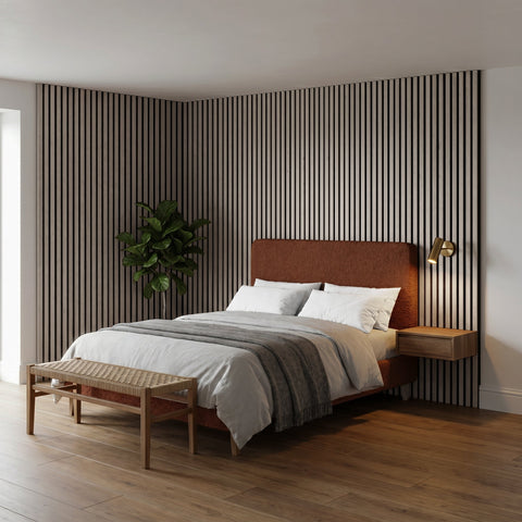 Acoustic Slat Wall Panels Wooden Decorative Wall Panels Grey Oak Premium 2.4m x 0.6m