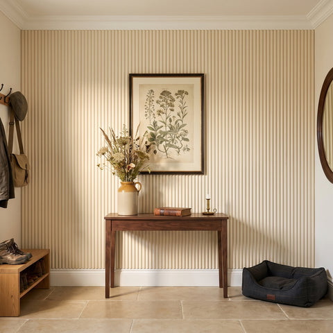 Paintable Ribbed Slatted MDF Wall Panel 2.4m x 0.6m
