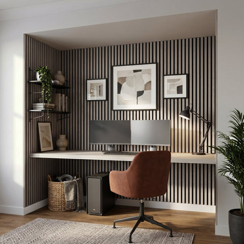 Acoustic Slat Wall Panels Wooden Decorative Wall Panels Grey Oak Premium 2.4m x 0.6m