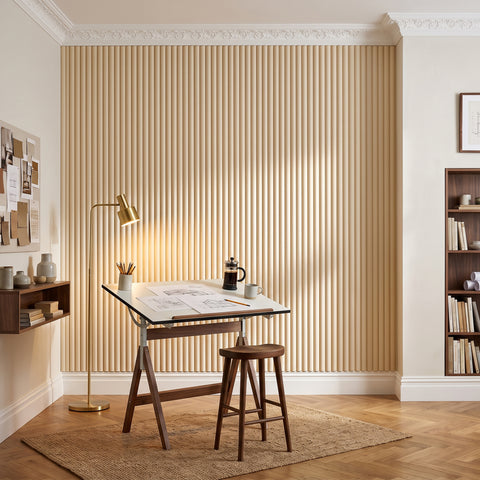 Paintable Ribbed Slatted MDF Wall Panel 2.4m x 0.6m