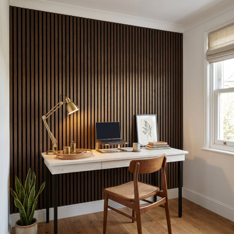 Acoustic Slat Panel - Smoked Walnut