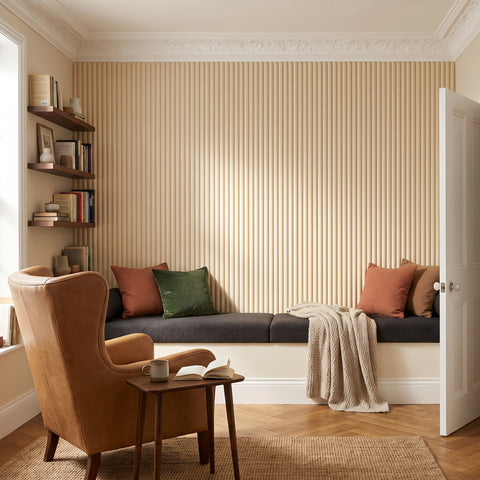 Paintable Ribbed Slatted MDF Wall Panel 2.4m x 0.6m