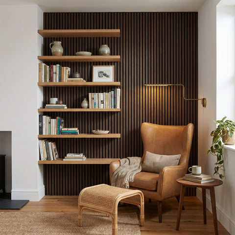 Acoustic Slat Panel - Smoked Walnut