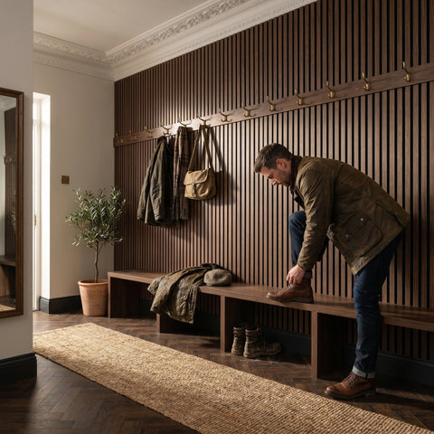 Acoustic Slat Panel - Smoked Walnut