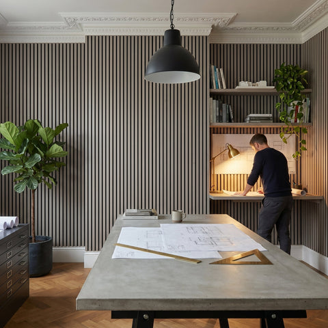 Acoustic Slat Wall Panels Wooden Decorative Wall Panels Grey Oak Premium 2.4m x 0.6m