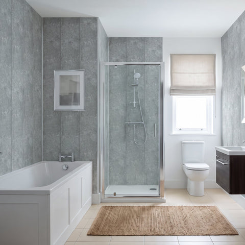 4 Pack | 8mm Grey Concrete Matt Wall Panel 2.6m
