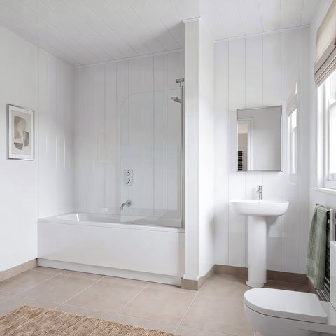 4 Pack | 8mm Gloss White Wall & Ceiling Panel 2.6M