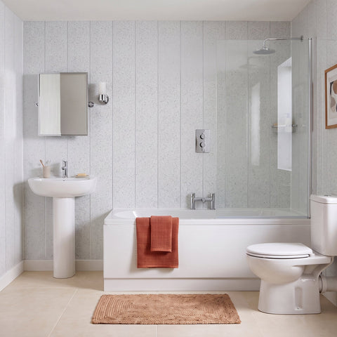 4 Pack | 8mm White Sparkle Wall & Ceiling Panel 2.6M