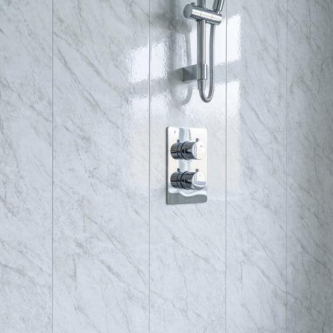 4 Pack | 8mm Grey Marble Gloss Wall & Ceiling Panel 2.6M