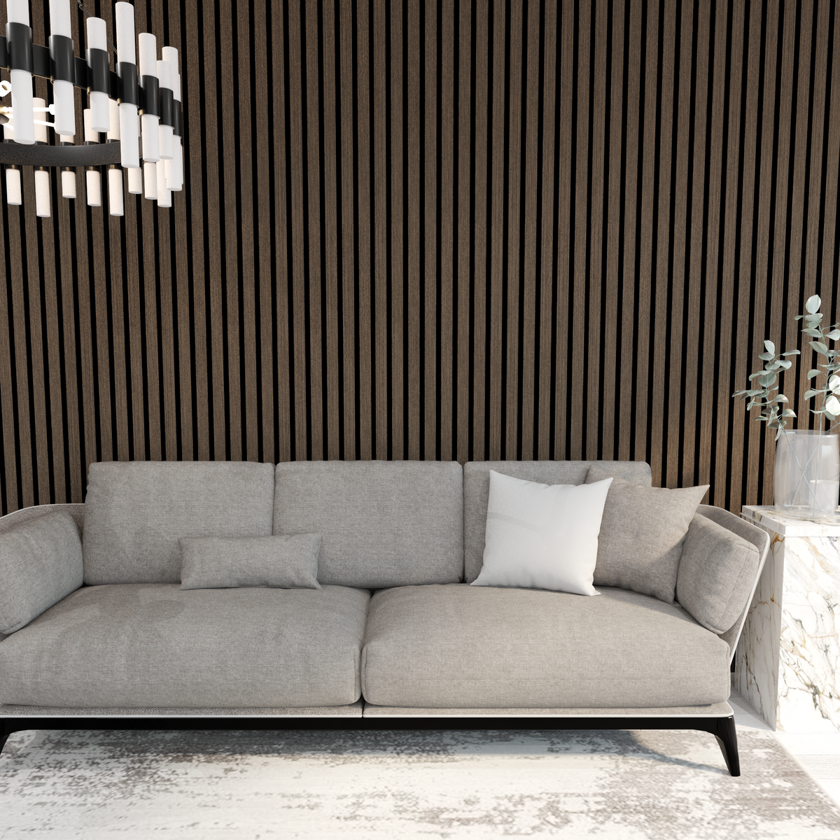 Acoustic Slat Panel - Smoked Walnut
