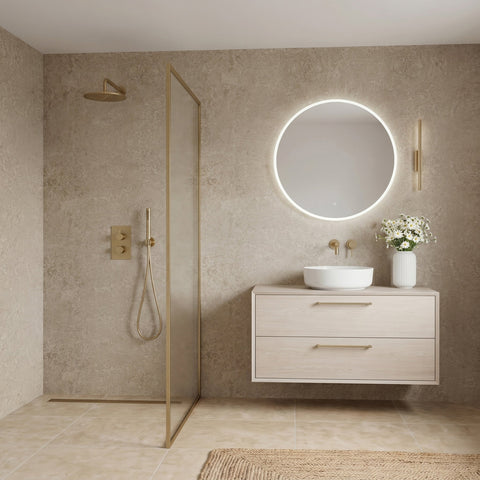 Premium Beige Concrete Matt Shower Wall Panel - 1M x 2.4M
