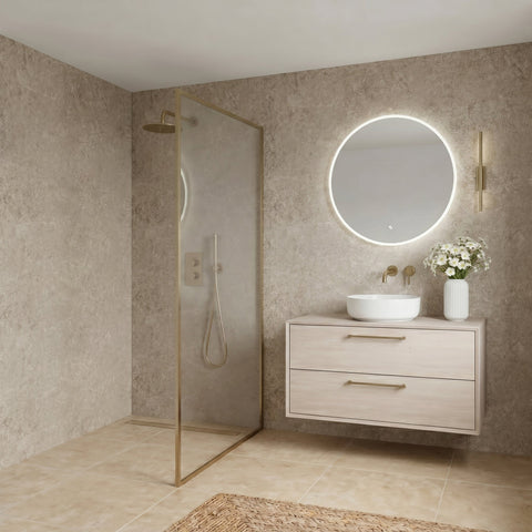 Premium Beige Concrete Matt Shower Wall Panel - 1M x 2.4M