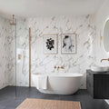 Premium White Calacatta Gloss Shower Wall Panel – 1M x 2.4M