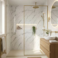 Premium Carrara White Marble Gloss Shower Wall Panel - 1M x 2.4M