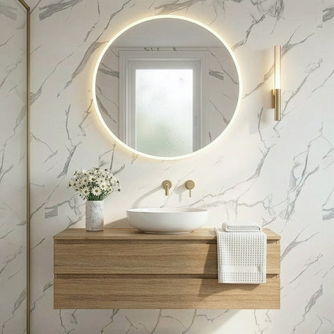 Premium Carrara White Marble Gloss Shower Wall Panel - 1M x 2.4M