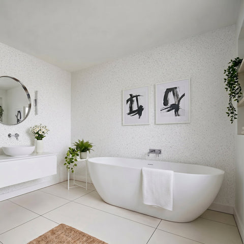 Premium White Sparkle Gloss Shower Wall Panel – 1M x 2.4M