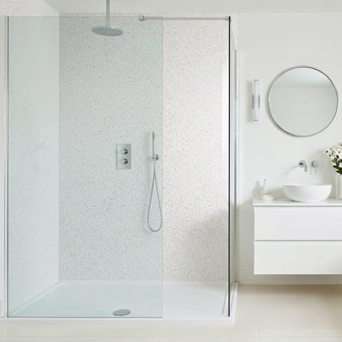 Premium White Sparkle Gloss Shower Wall Panel – 1M x 2.4M