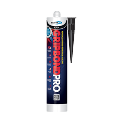 Gripbond Pro Black - All-in-One Universal Hybrid Sealant and Adhesive - EU3 310 Millilitre Cartridge, 1 x Tube