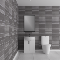4 Pack | 8mm Black Tile Matt Wall Panel 2.6M