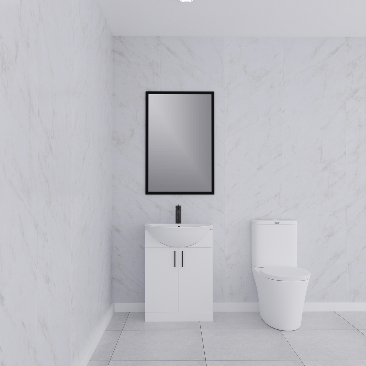4 Pack | 8mm Grey Marble Gloss Wall & Ceiling Panel 2.6M