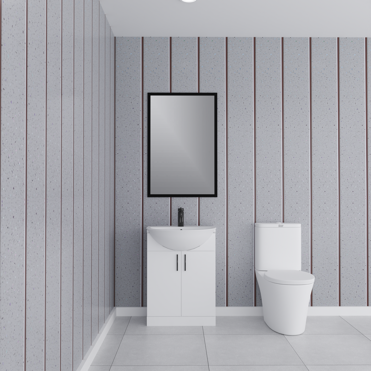 4 Pack | 8mm Grey Sparkle With Chrome Wall & Ceiling Panel 2.6M