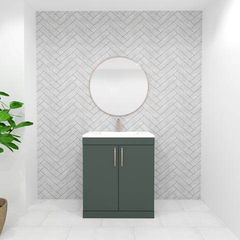 Premium Grey Herringbone Tile Matt Shower Wall Panel – 1M x 2.4M - Panel World