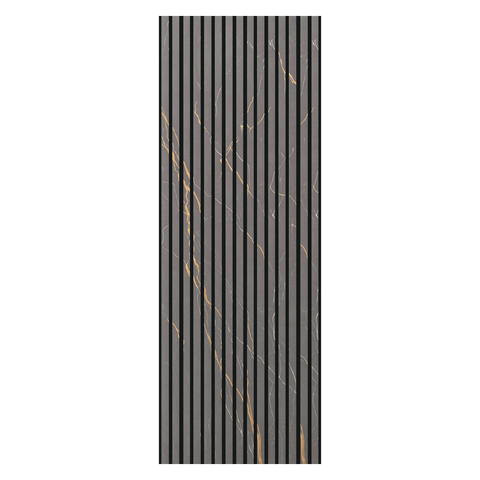 Black Marble Acoustic Slat Wall Panels — Decorative MDF Wood Panels 2.4m x 0.6m