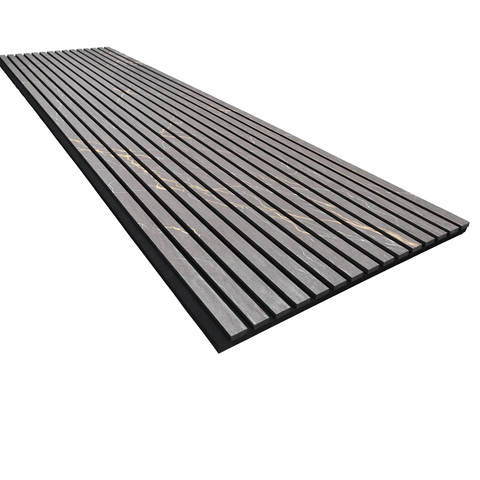 Black Marble Acoustic Slat Wall Panels — Decorative MDF Wood Panels 2.4m x 0.6m