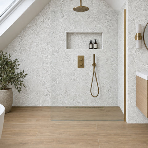 Premium White Concrete Matt Shower Wall Panel - 1M x 2.4M
