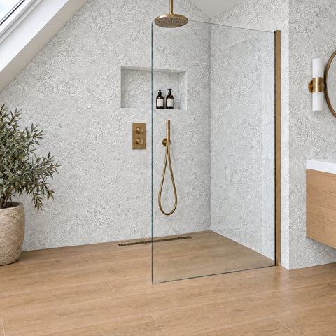 Premium White Concrete Matt Shower Wall Panel - 1M x 2.4M