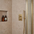 Premium Beige Concrete Gloss Tile Shower Wall Panel 2.6M x 600MM