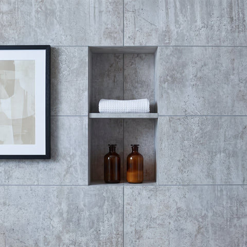 Premium Grey Concrete Tile Matt Shower Wall Panel – 2.6M x 600MM