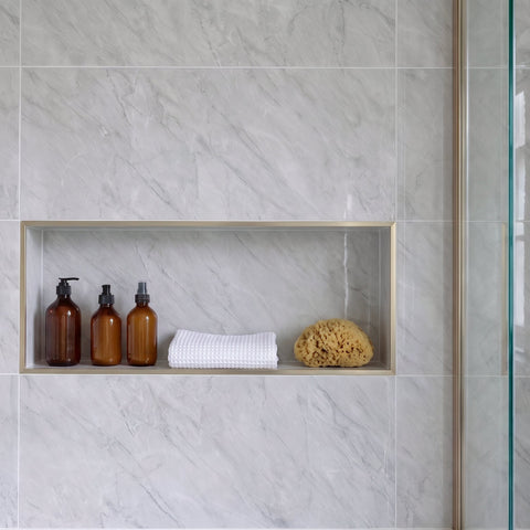 Premium Grey Marble Gloss Tile Shower Wall Panel – 2.6M x 600MM