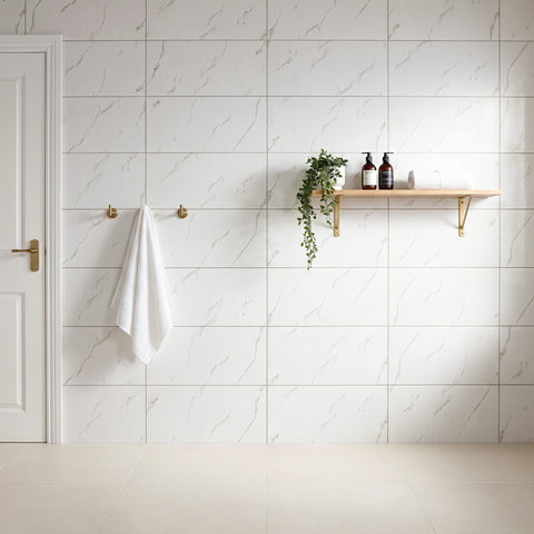 Premium Carrara White Marble Matt Shower Wall Panel – 2.6M x 600MM