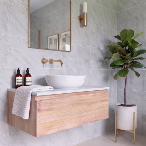 Premium Grey Marble Gloss Tile Shower Wall Panel – 2.6M x 600MM