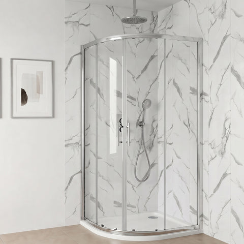 4 Pack | 8mm Carrara White Marble Gloss Wall & Ceiling Panel 2.6m