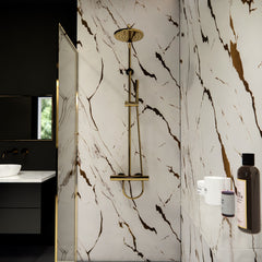 Premium White Gold Marble Gloss Shower Wall Panel – 1M x 2.4M