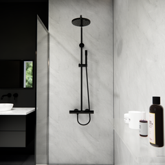 Premium Grey Marble Gloss Shower Wall Panel – 1M x 2.4M - Panel World