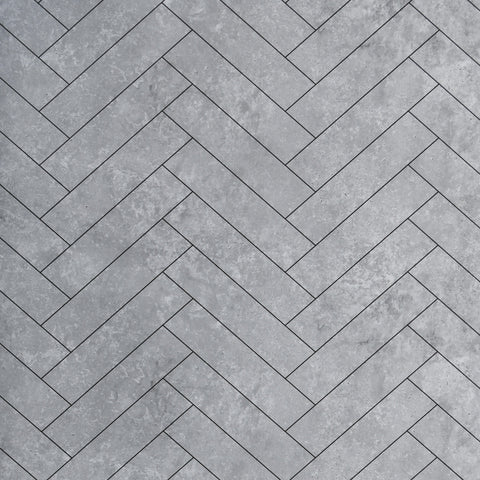 Premium Grey Herringbone Tile Matt Shower Wall Panel – 1M x 2.4M - Panel World