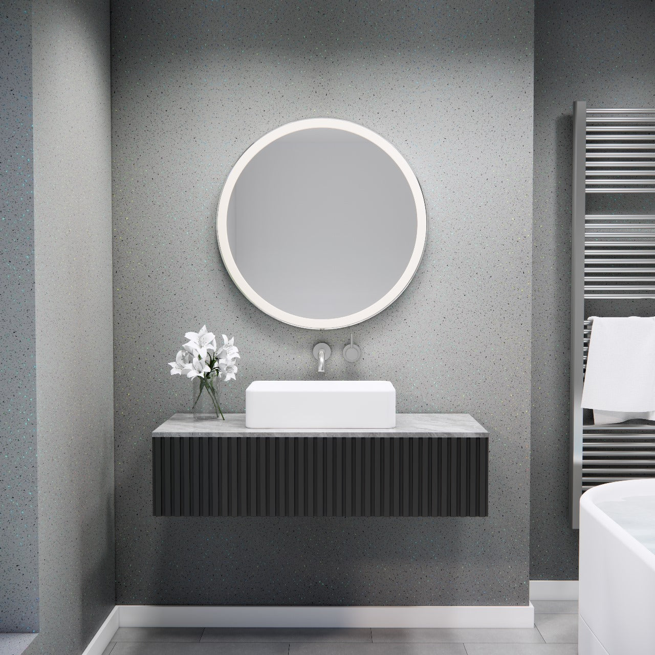 Premium Grey Sparkle Gloss Shower Wall Panel – 1M x 2.4M - Panel World