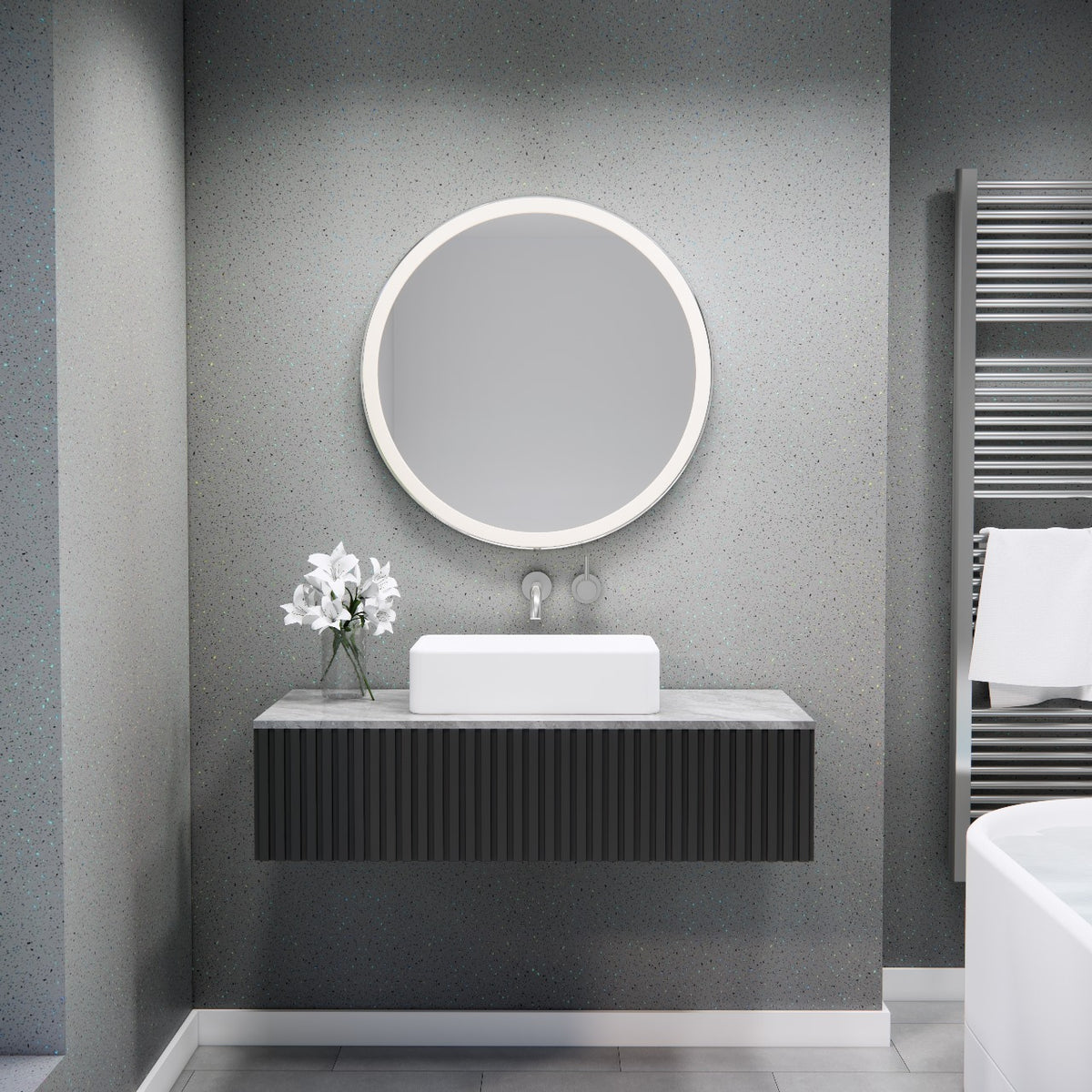 Premium Grey Sparkle Gloss Shower Wall Panel – 1M x 2.4M - Panel World