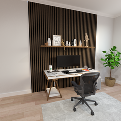 Acoustic Slat Panel - Smoked Walnut