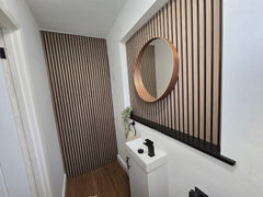 Acoustic Slat Wall Panels Wooden Decorative Wall Panels Walnut Premium 2.4m x 0.6m